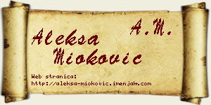 Aleksa Mioković vizit kartica
